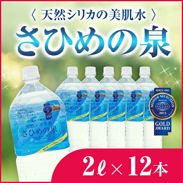 天然シリカの美肌水 さひめの泉ペットボトル 2L×12本 【産地直送】【島根県】【大田市】【三瓶山】【石見銀山】